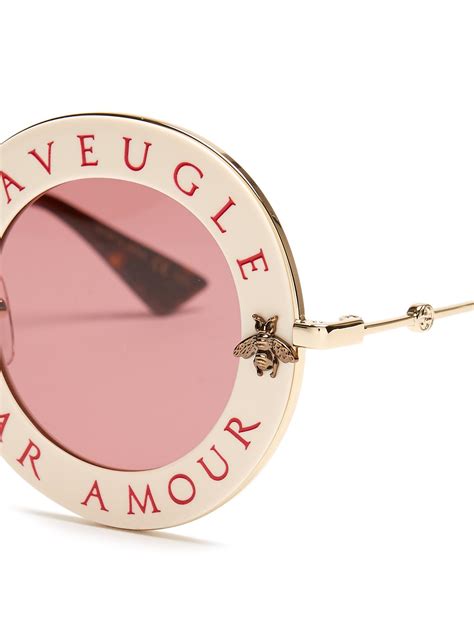 gucci pink glasses l'aveugle par amour elton john|love is blind Gucci quote.